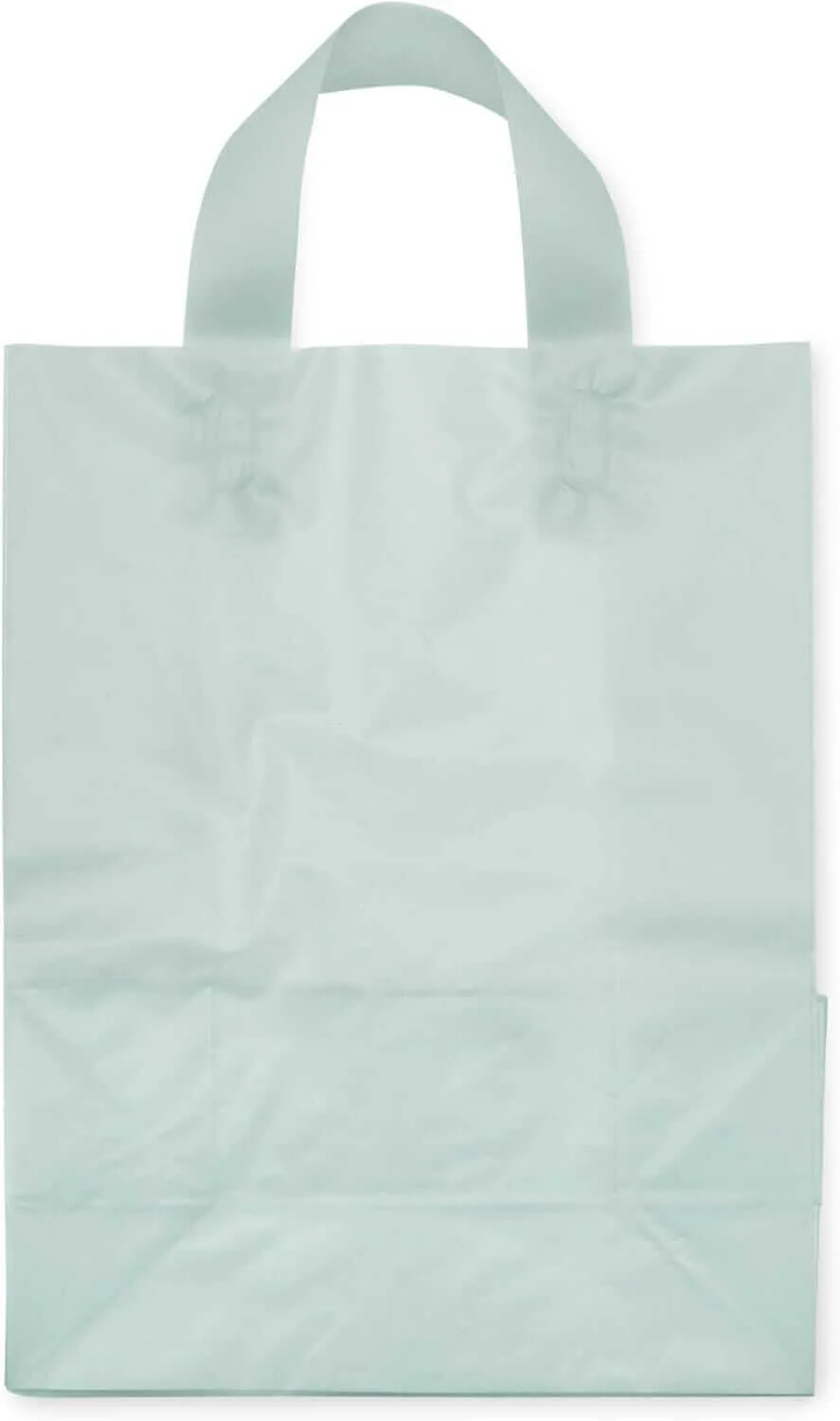 10x5x13 Medium Frosted Mint Plastic Bags with Handles