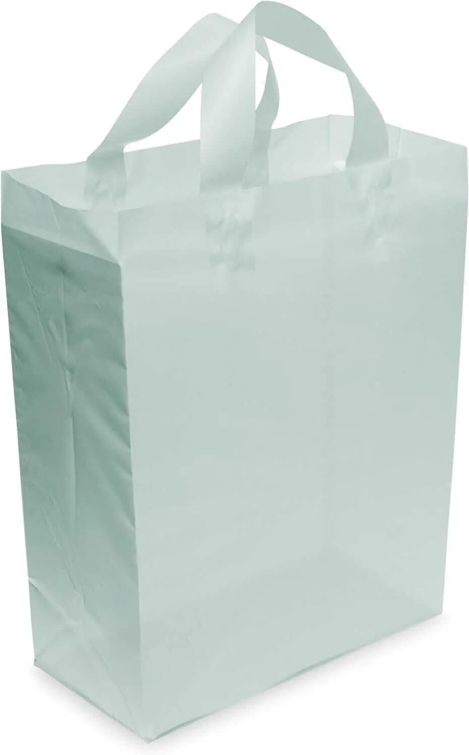 10x5x13 Medium Frosted Mint Plastic Bags with Handles