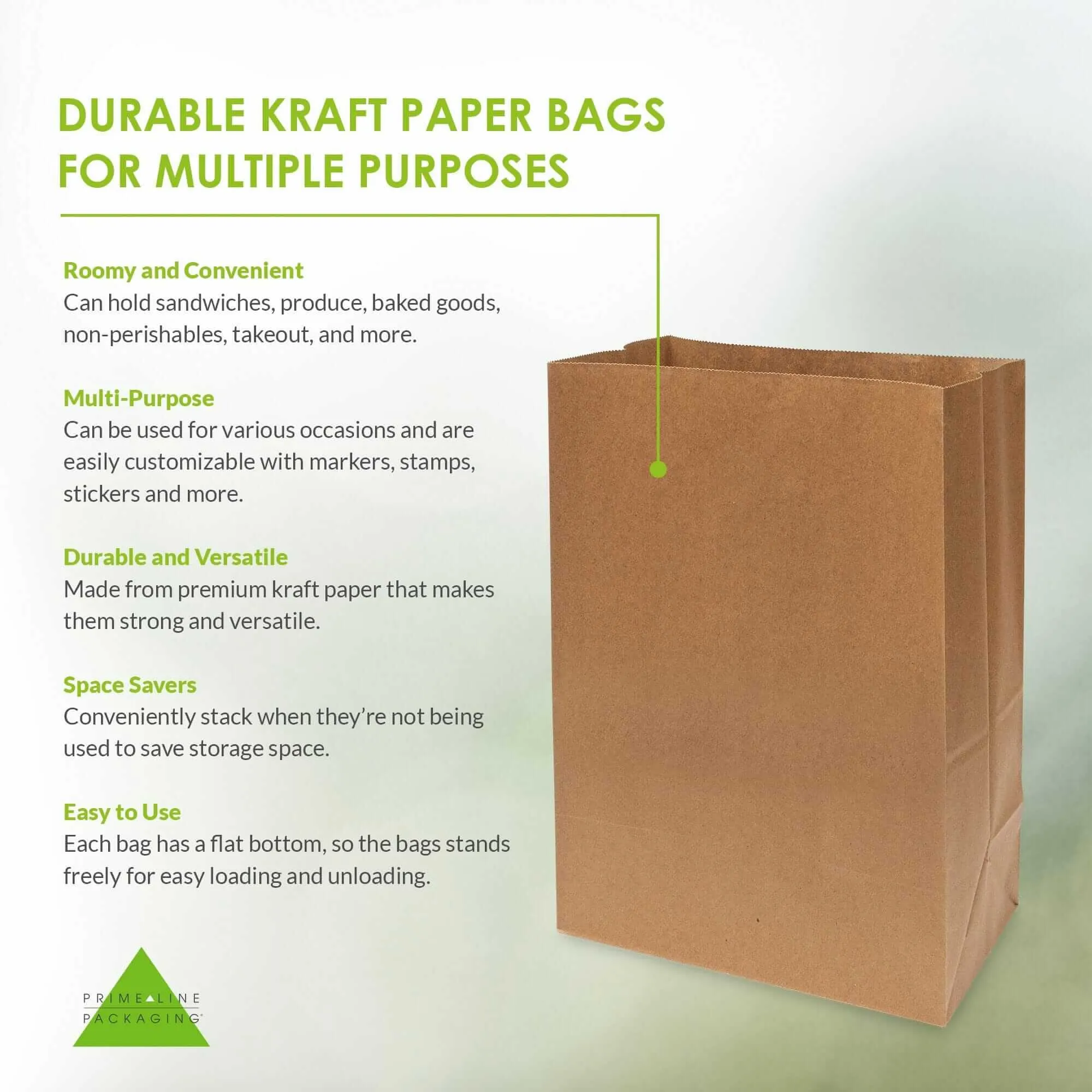 1/8 BBL SOS Small Paper Grocery Bags