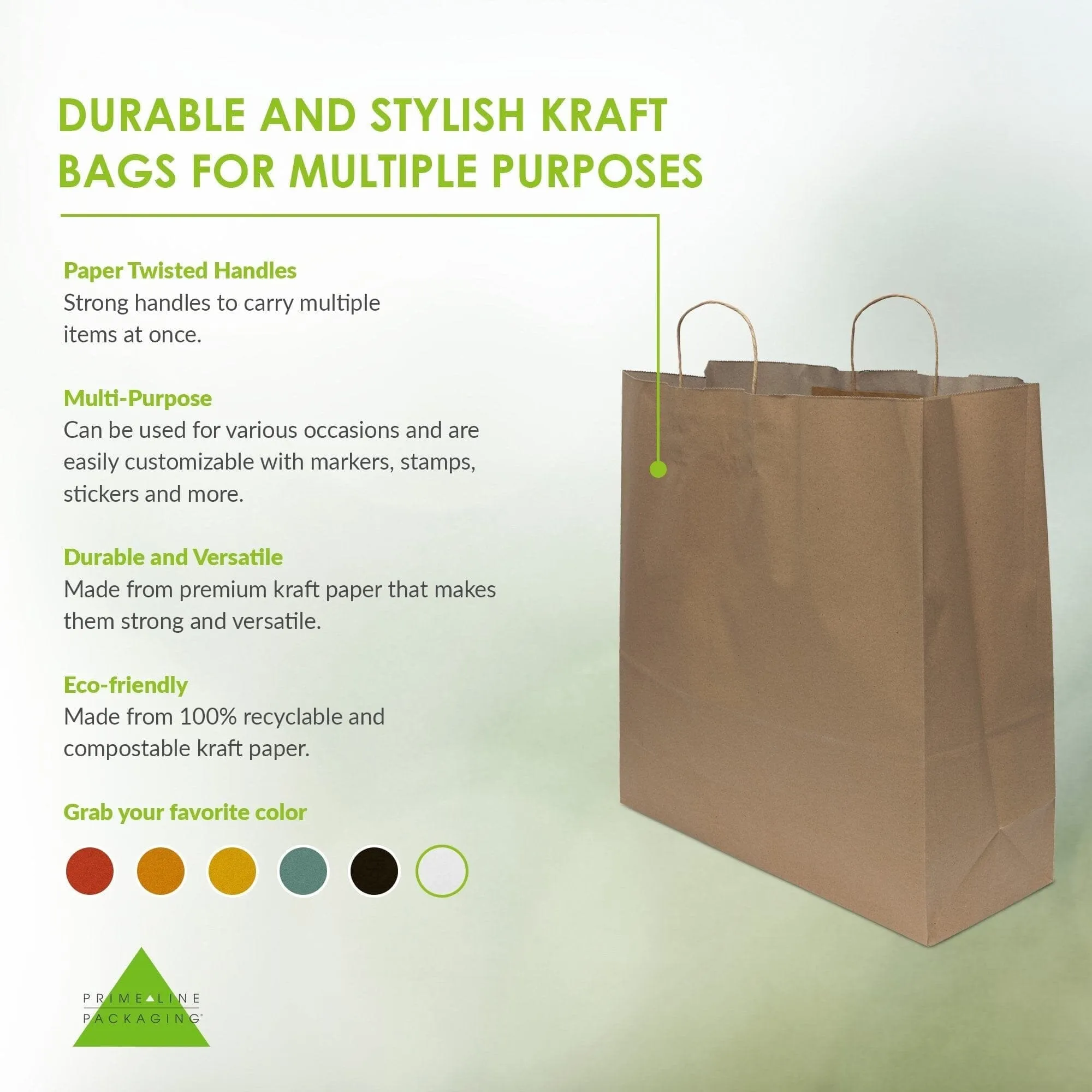 18x7x18.75 Extra Large Brown Paper Bags with Handles