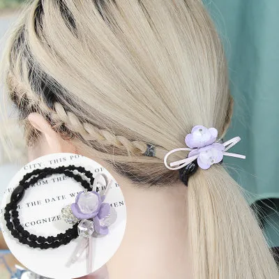 1PC New Fashion Women Hair Ropes Beauty Simulation Flowers Elastic Hair Bands Girls Ponytail Holder Hair Accessories Tie Gums