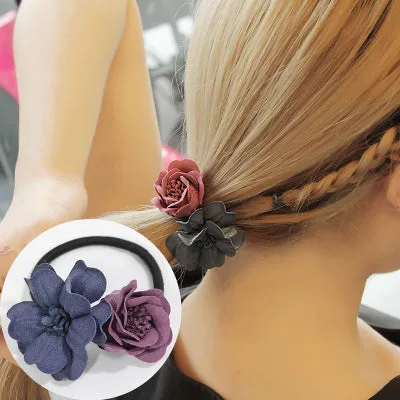 1PC New Fashion Women Hair Ropes Beauty Simulation Flowers Elastic Hair Bands Girls Ponytail Holder Hair Accessories Tie Gums