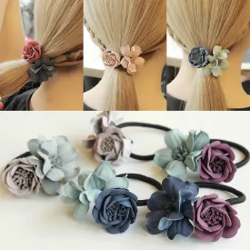 1PC New Fashion Women Hair Ropes Beauty Simulation Flowers Elastic Hair Bands Girls Ponytail Holder Hair Accessories Tie Gums