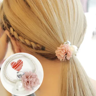 1PC New Fashion Women Hair Ropes Beauty Simulation Flowers Elastic Hair Bands Girls Ponytail Holder Hair Accessories Tie Gums