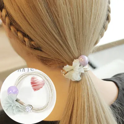 1PC New Fashion Women Hair Ropes Beauty Simulation Flowers Elastic Hair Bands Girls Ponytail Holder Hair Accessories Tie Gums