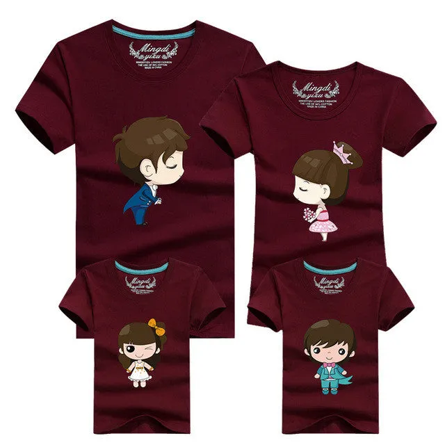 1pcs Family Look T Shirts 16 Colors 2016 Brand Summer Family Matching Clothes Dad & Mom & Son & Daughter Cartoon Family Outfits