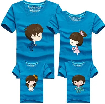 1pcs Family Look T Shirts 16 Colors 2016 Brand Summer Family Matching Clothes Dad & Mom & Son & Daughter Cartoon Family Outfits