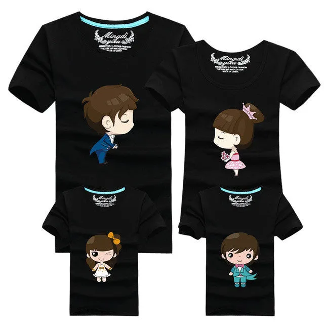 1pcs Family Look T Shirts 16 Colors 2016 Brand Summer Family Matching Clothes Dad & Mom & Son & Daughter Cartoon Family Outfits