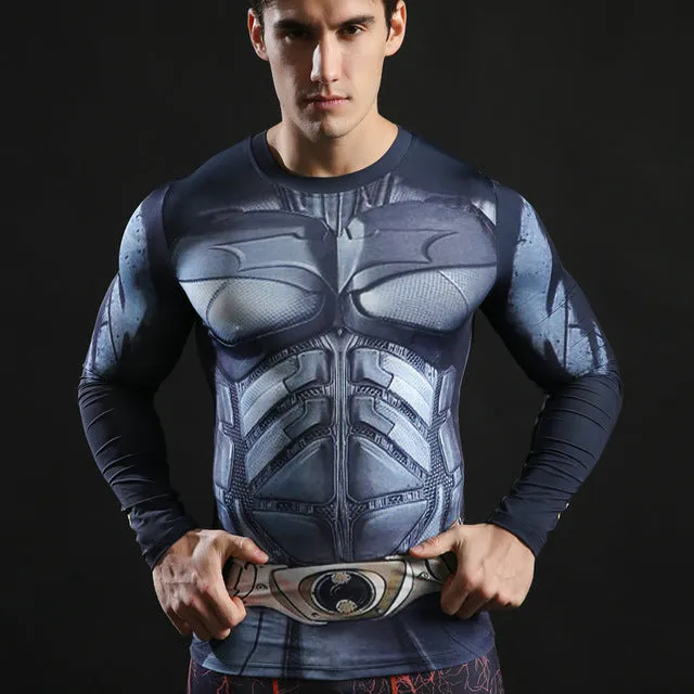 2017 TOP sale Mens Boys Compression Armour Base Layer Long Sleeve Thermal Under Top Tee Shirt New T shirt Fitness T-shirt