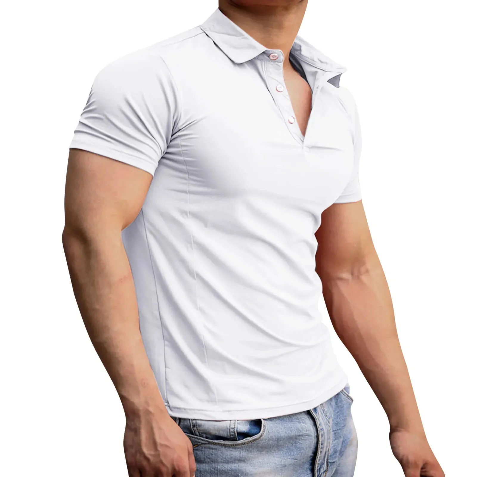 2023 Gym Polo Shirt for Men: Short Sleeve, Slim Fit Sports and Business Polo