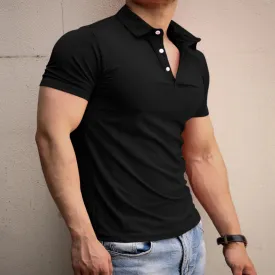 2023 Gym Polo Shirt for Men: Short Sleeve, Slim Fit Sports and Business Polo