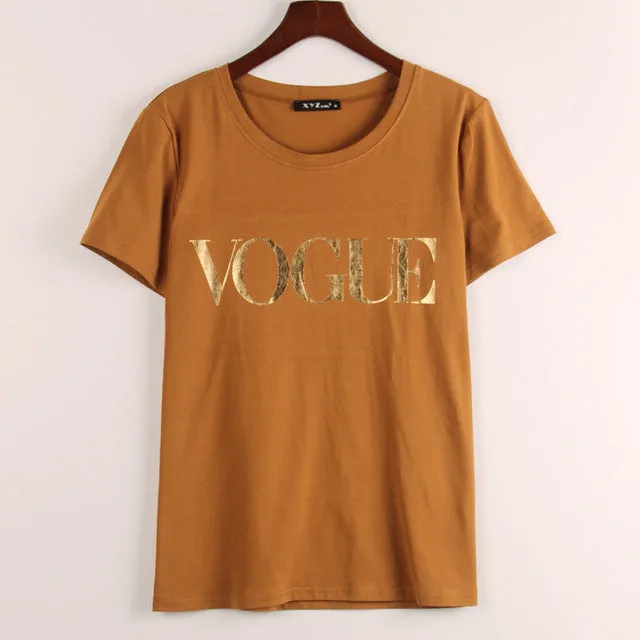 8 Colors S-4XL Fashion Brand T Shirt Women VOGUE Printed T-shirt Women Tops Tee Shirt Femme New Arrivals Hot Sale Casual Sakura