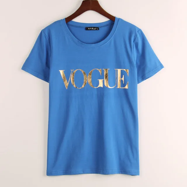 8 Colors S-4XL Fashion Brand T Shirt Women VOGUE Printed T-shirt Women Tops Tee Shirt Femme New Arrivals Hot Sale Casual Sakura