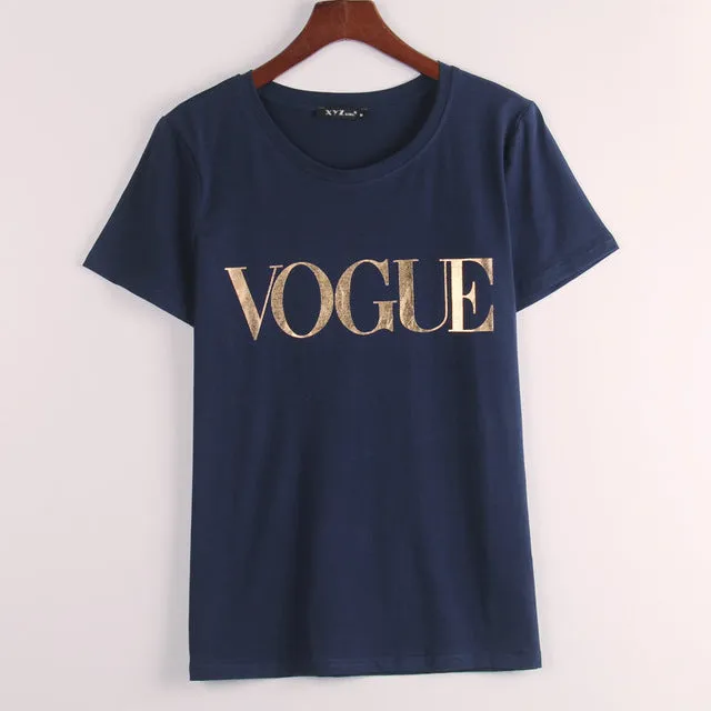 8 Colors S-4XL Fashion Brand T Shirt Women VOGUE Printed T-shirt Women Tops Tee Shirt Femme New Arrivals Hot Sale Casual Sakura