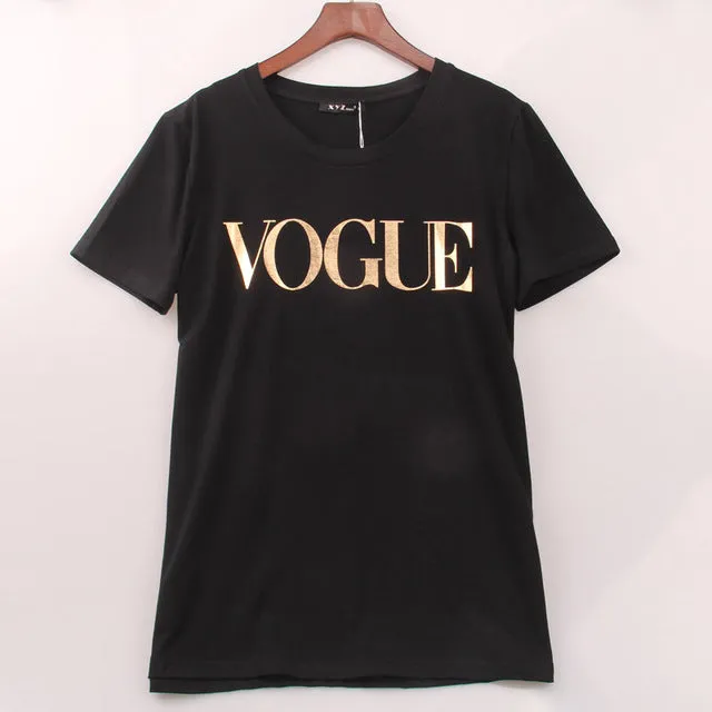 8 Colors S-4XL Fashion Brand T Shirt Women VOGUE Printed T-shirt Women Tops Tee Shirt Femme New Arrivals Hot Sale Casual Sakura