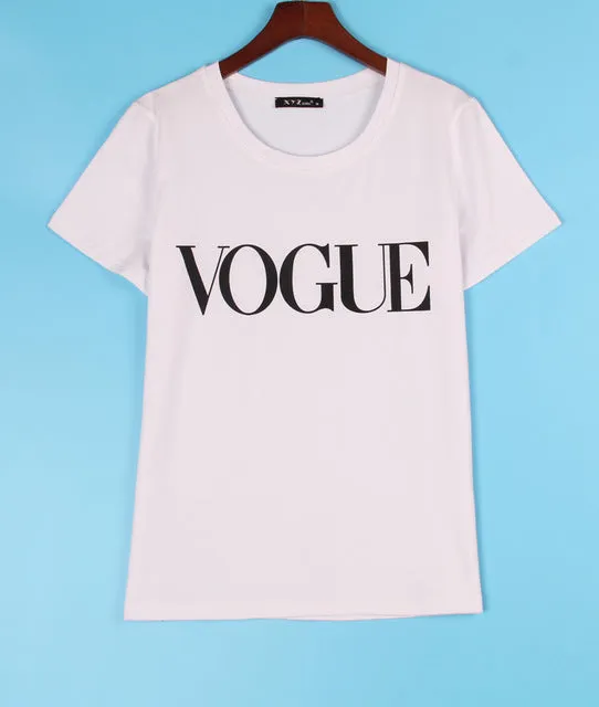 8 Colors S-4XL Fashion Brand T Shirt Women VOGUE Printed T-shirt Women Tops Tee Shirt Femme New Arrivals Hot Sale Casual Sakura