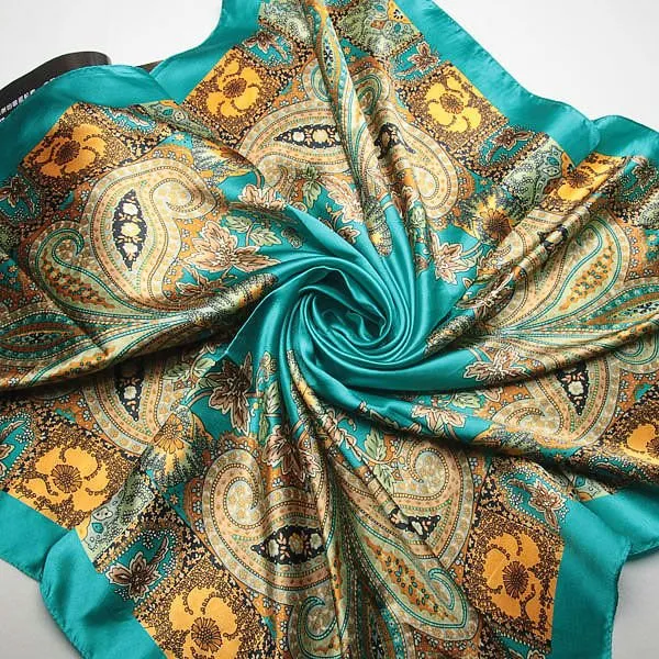 90cm*90cm Free Shipping 2016 Big Size Silk Square Scarf Women Fashion Brand High Quality Imitated Silk Satin Scarves Shawl Hijab