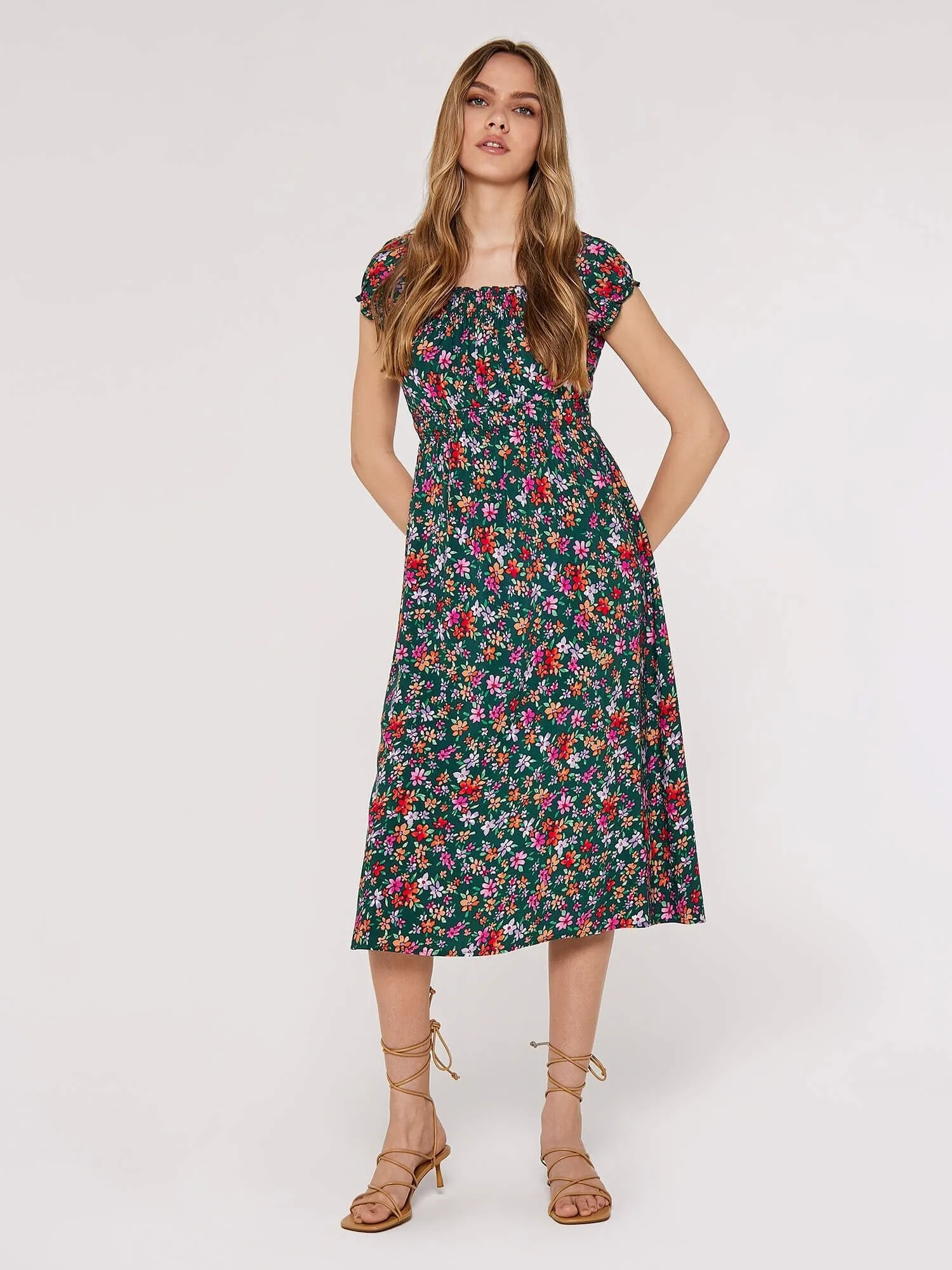 APRICOT - Milkmaid Ditsy Midi Dress - 756984/757059 - FINAL SALE