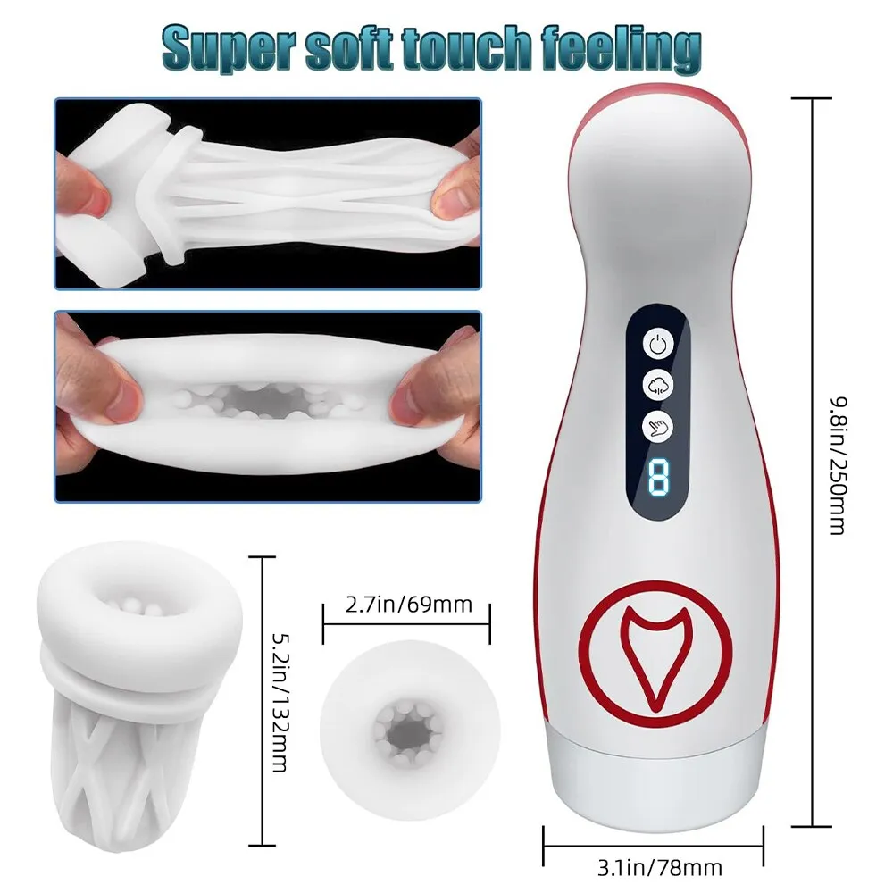 Automatic Masturbator for Men Sucking Vibrating Real Pussy Blowjob Sex Toy Male Masturbation Cup