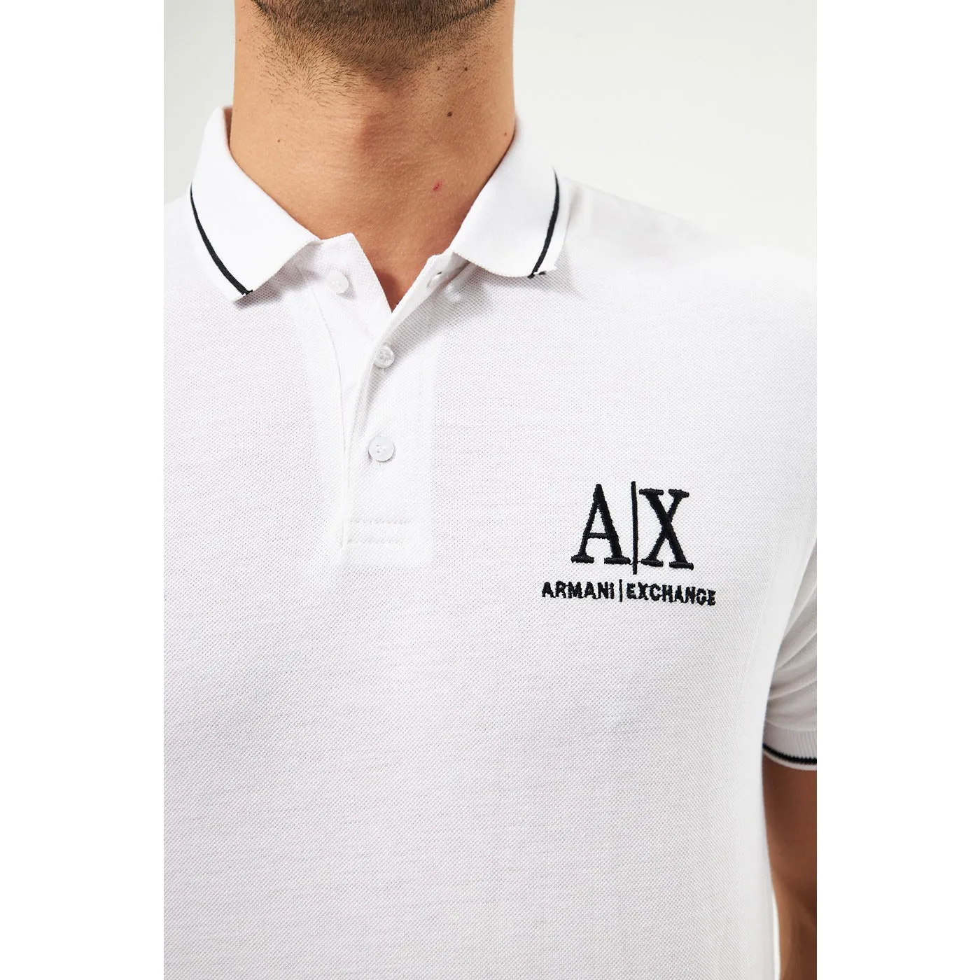 AX White Pique Polo