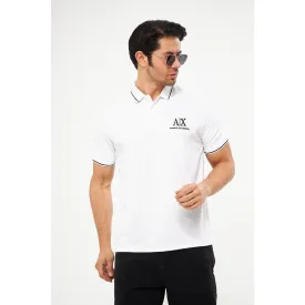 AX White Pique Polo