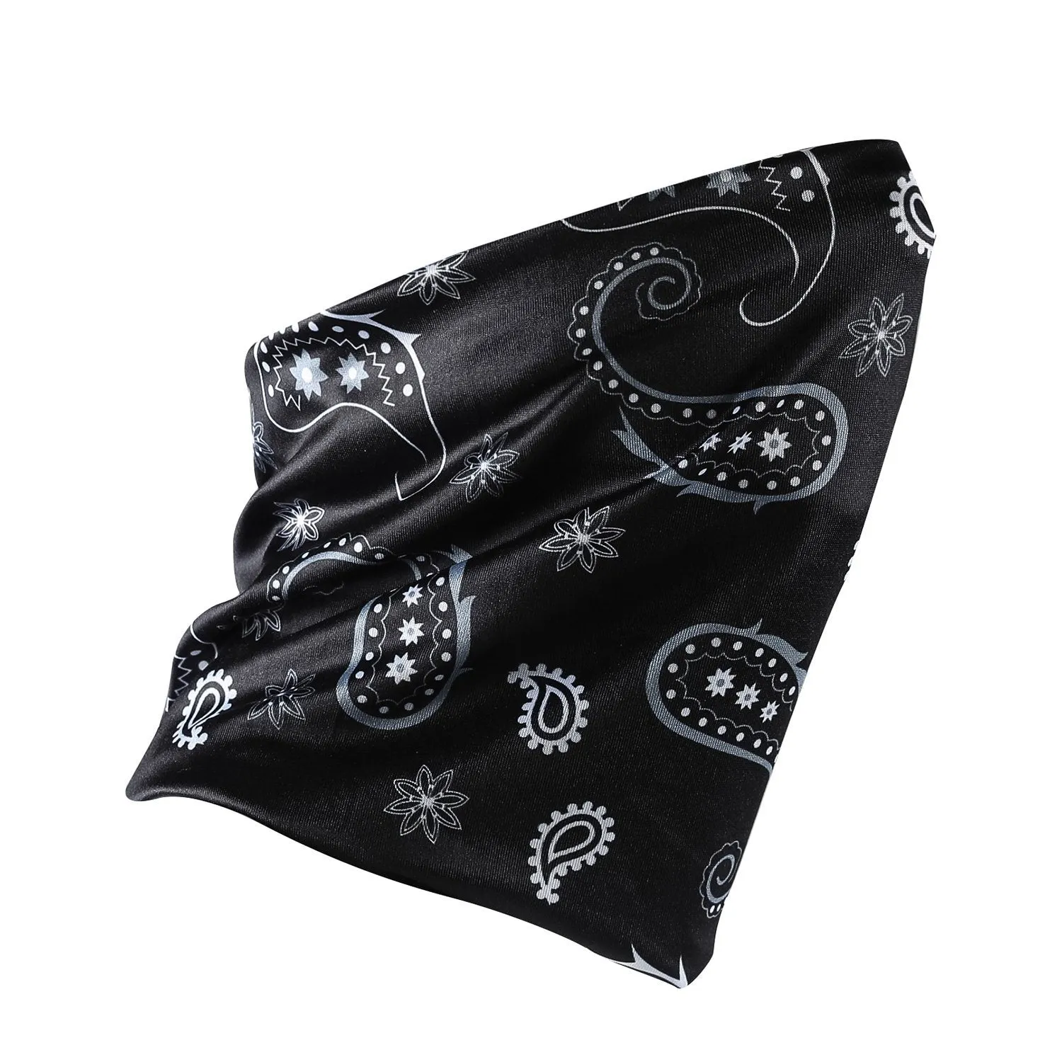 Bandana Face Mask - Black Paisley Floral (Available online only)