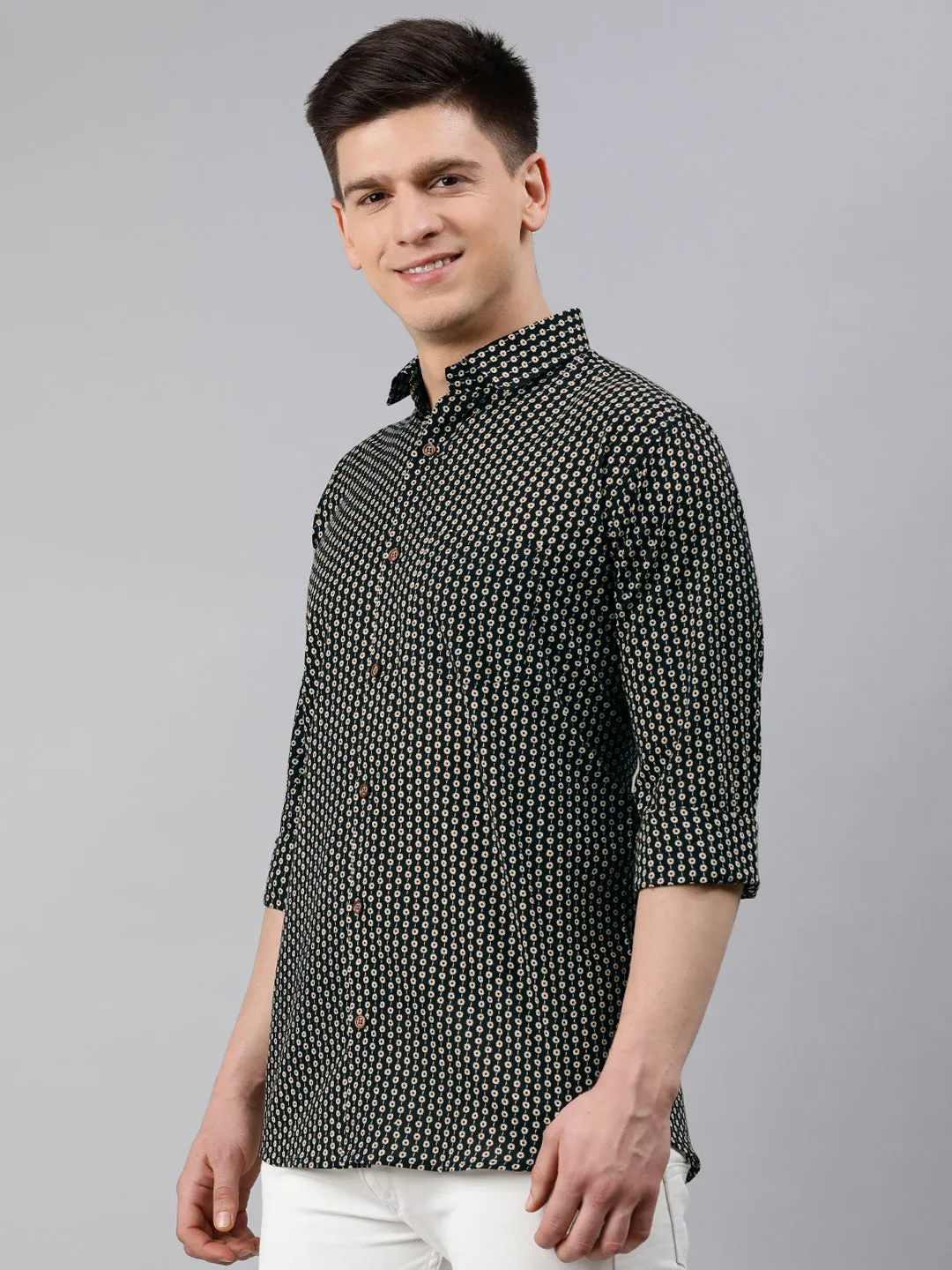 Black Cotton Full Sleeves Shirts For Men-Mmf0230