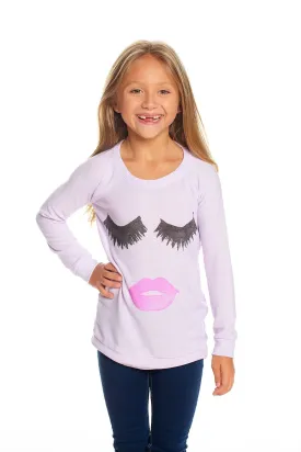 CHASER - Girls Cozy Knit Raglan Pullover in Glitter