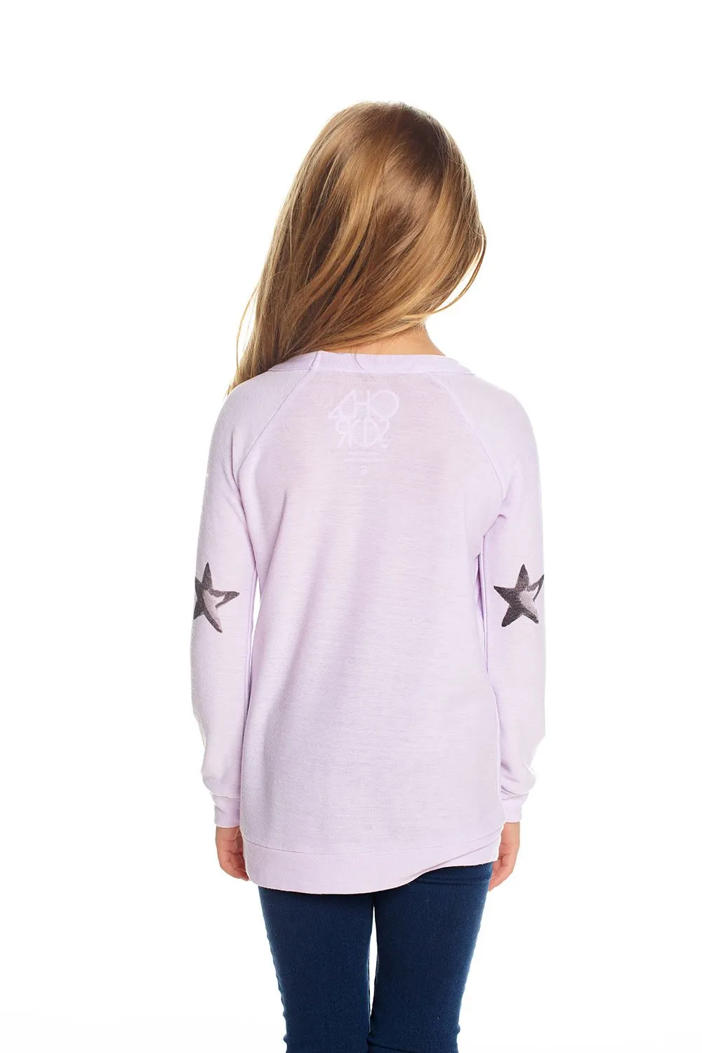 CHASER - Girls Cozy Knit Raglan Pullover in Glitter