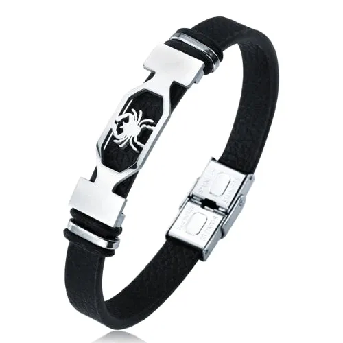 Classy Men Star Sign Leather Bracelet