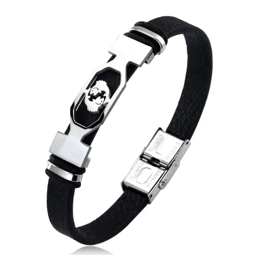 Classy Men Star Sign Leather Bracelet