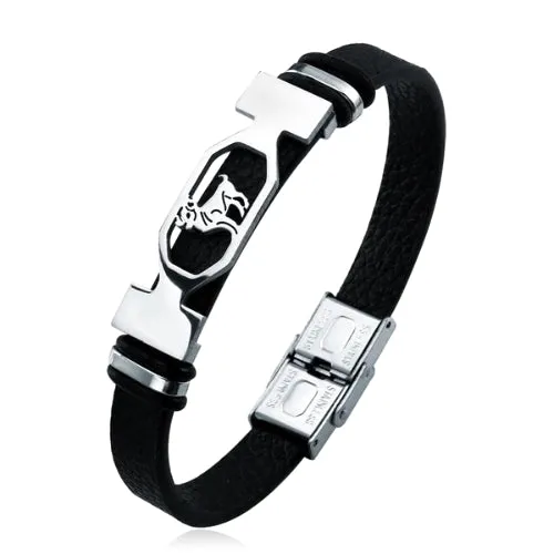 Classy Men Star Sign Leather Bracelet