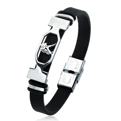 Classy Men Star Sign Leather Bracelet