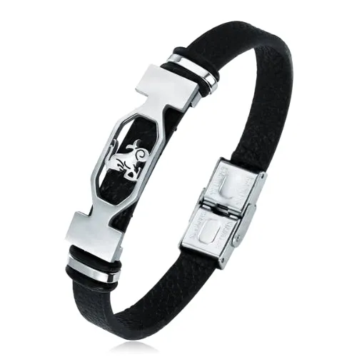 Classy Men Star Sign Leather Bracelet