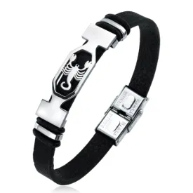 Classy Men Star Sign Leather Bracelet