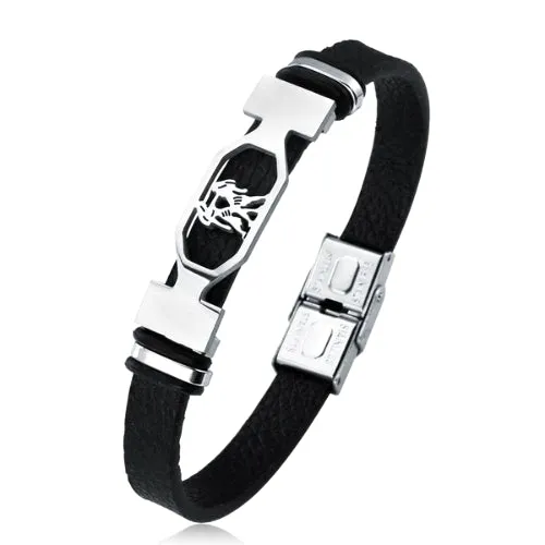 Classy Men Star Sign Leather Bracelet