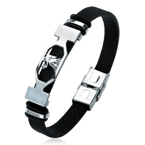 Classy Men Star Sign Leather Bracelet