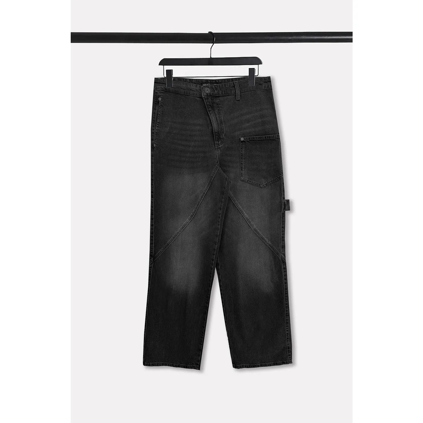 Cross Belt Carpenter Loose Fit Jeans