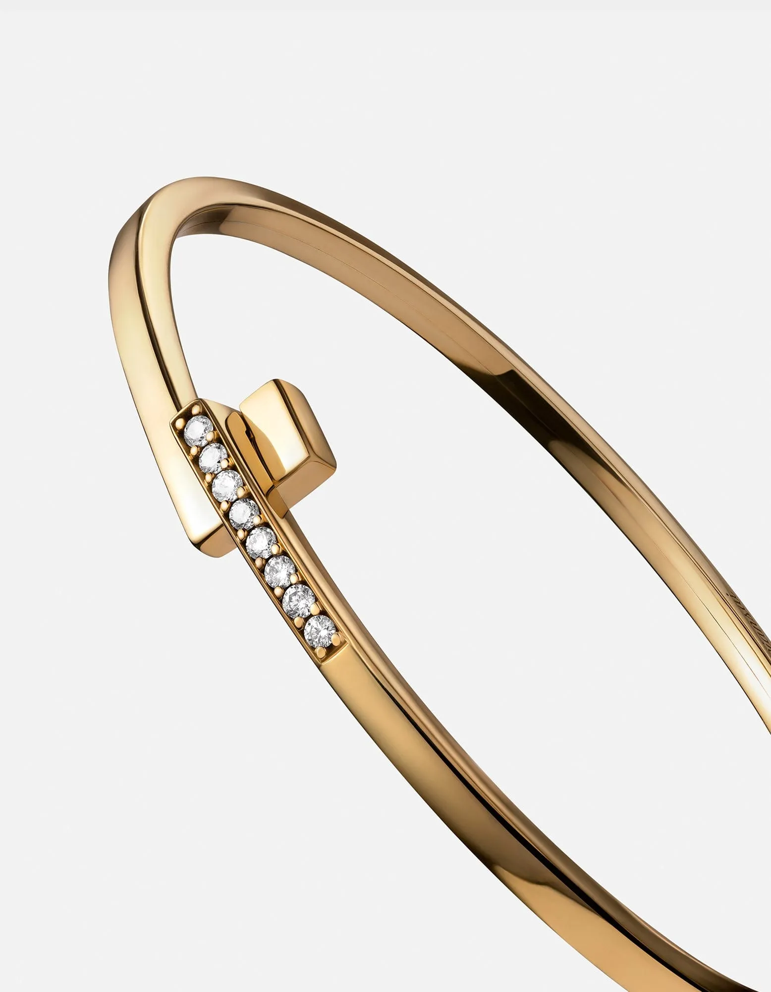 Cubist Cuff, 14k Gold Pavé Bar