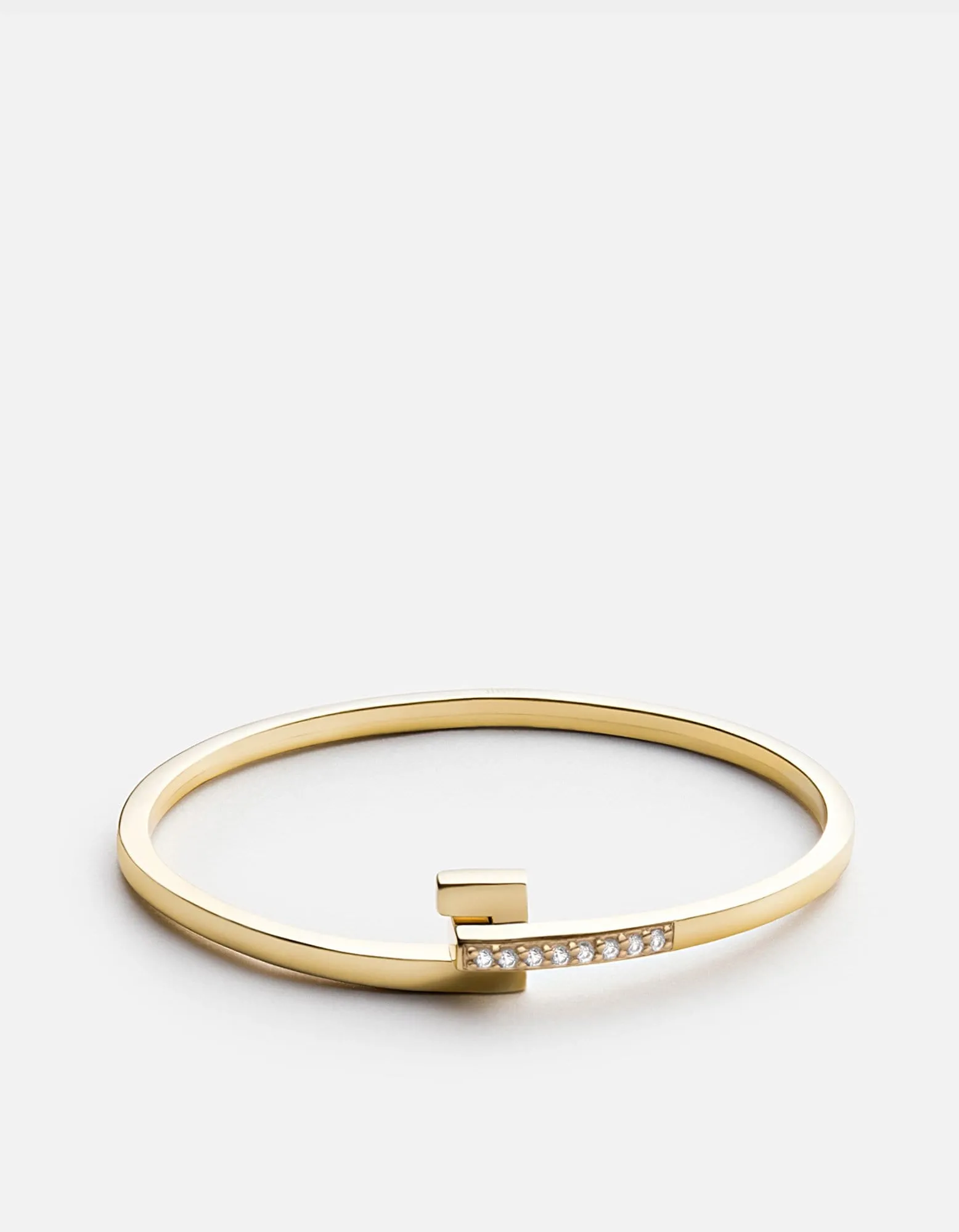 Cubist Cuff, 14k Gold Pavé Bar