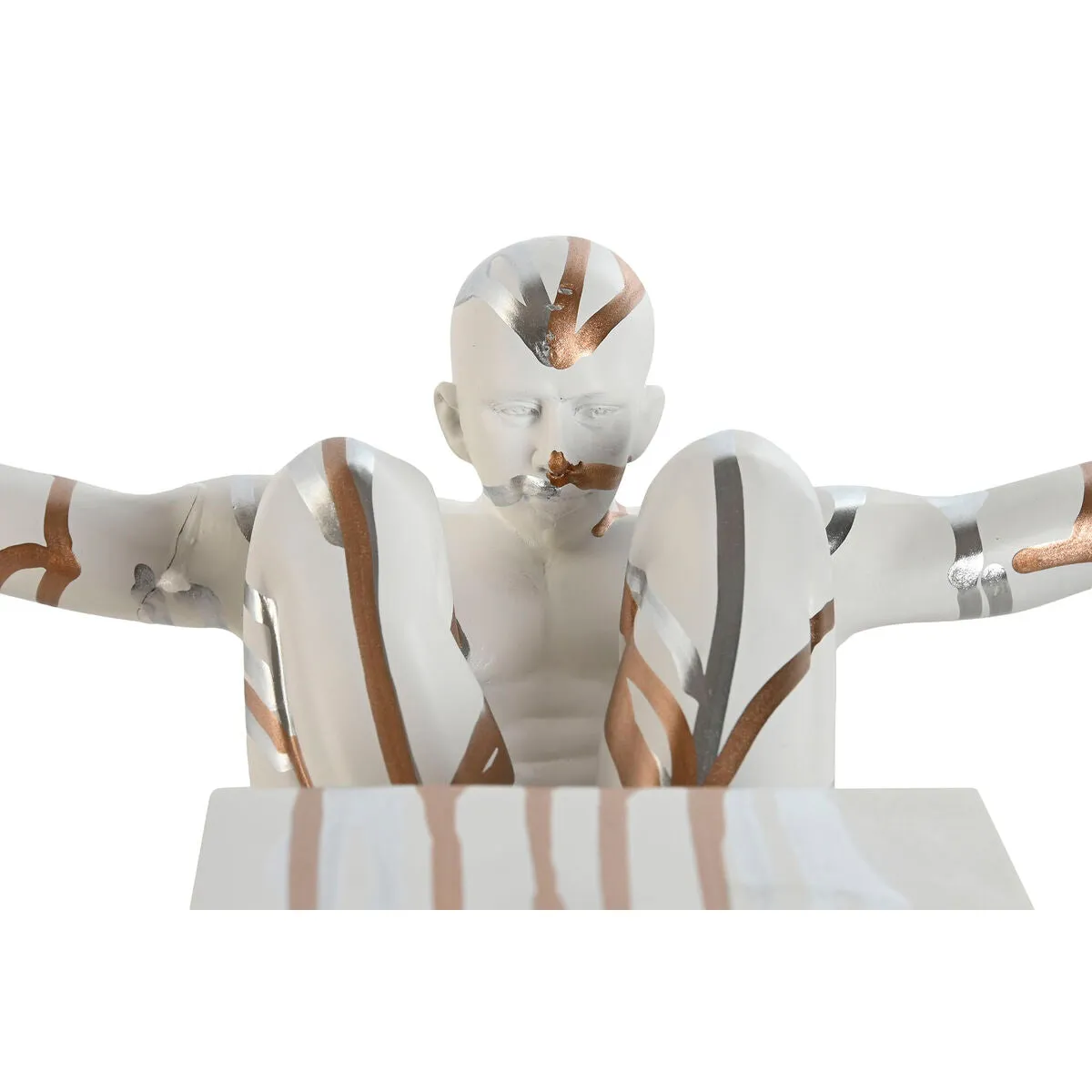 Decorative Figure Home ESPRIT White Golden Silver Men 49 x 16 x 33 cm