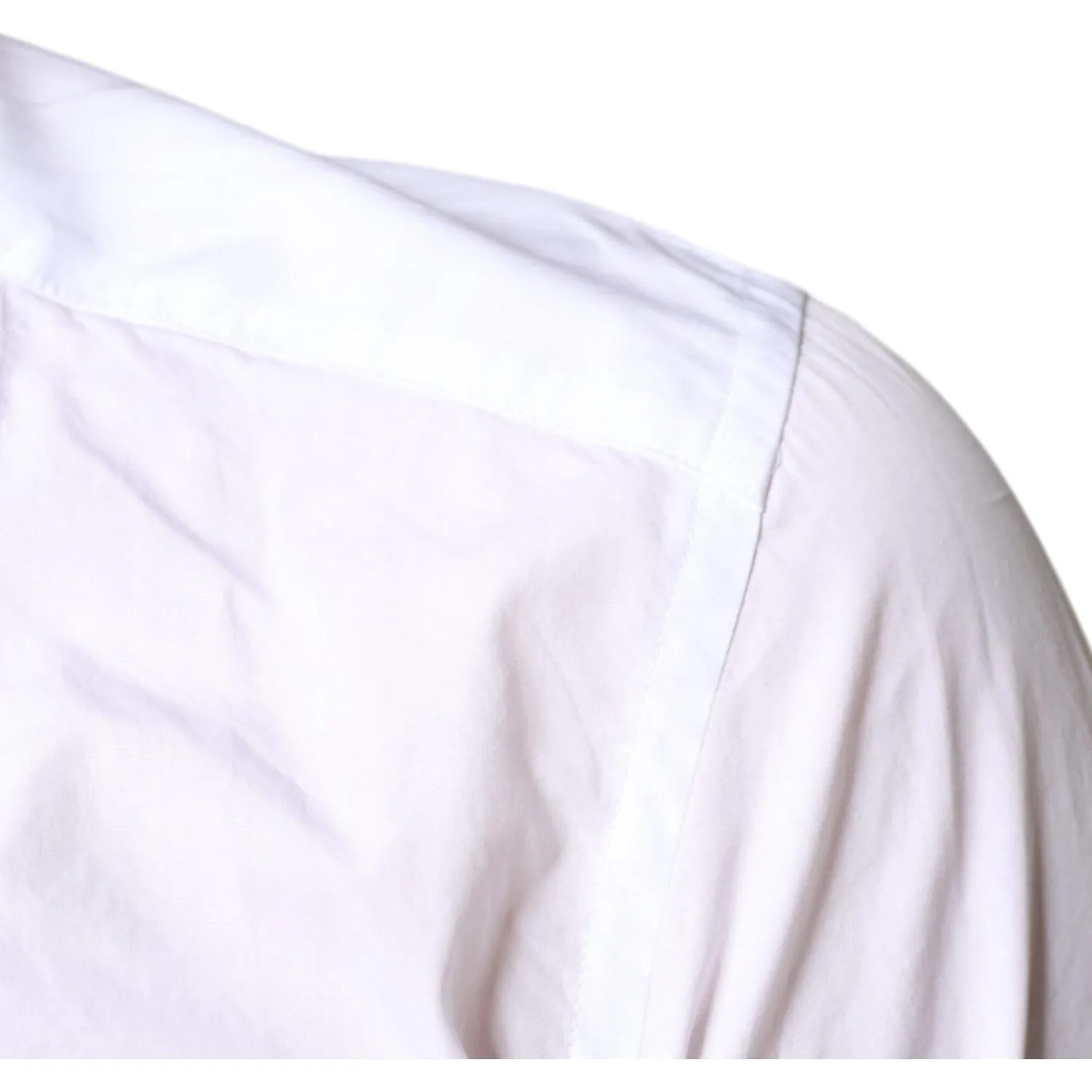 Dolce & Gabbana White Bib Cotton Poplin Formal Dress Shirt