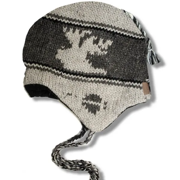 Earflap Hat for Men and Women. 100% Wool with Fleece Lining. handmade in Nepal.