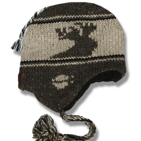 Earflap Hat for Men and Women. 100% Wool with Fleece Lining. handmade in Nepal.