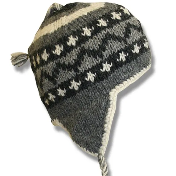 Earflap Hat for Men and Women. 100% Wool with Fleece Lining. handmade in Nepal.