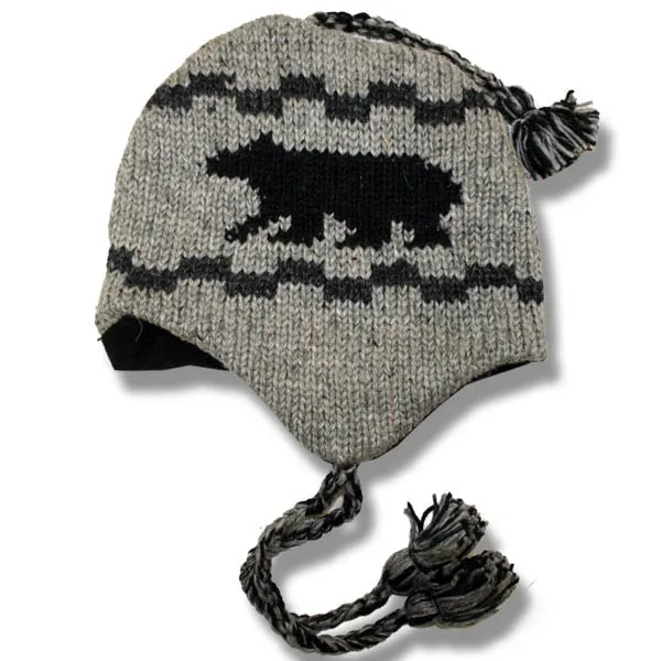 Earflap Hat for Men and Women. 100% Wool with Fleece Lining. handmade in Nepal.