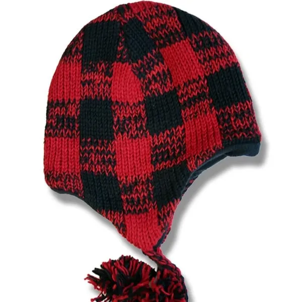 Earflap Hat for Men and Women. 100% Wool with Fleece Lining. handmade in Nepal.