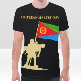 Eritrea martry day t-shirt Black Golden