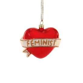 Feminist Heart Ornament 3.25"