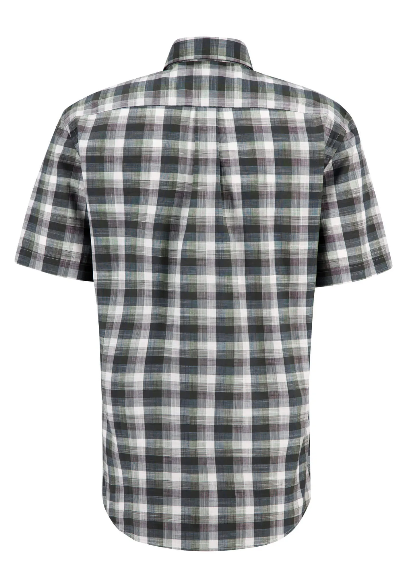 FYNCH HATTON Summer Slub Check Short Sleeve 13048131 685